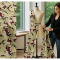thumbnail image 5 of Soimoi Beige Cotton Cambric Fabric Ranunculus & Penoy Floral Print Print Fabric by the Yard 42 Inch Wide, 5 of 7