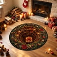 thumbnail image 2 of PLPPYFS Christmas 3D Visual Illusion Round Area Rug, Vortex Hole Pattern Non‑ Absorbent Floor Mat, Festive Holiday Decor Doormat for Entryway, Bedroom, Living Room Party Decoration, 2 of 6