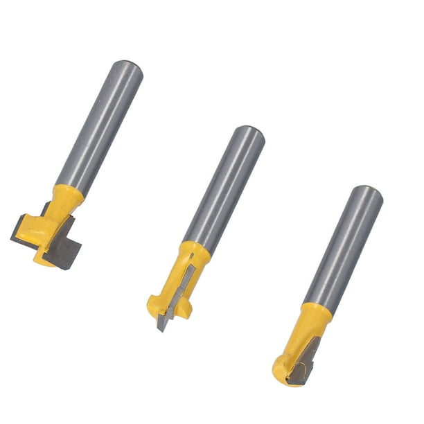 Haofy T Slot Router Bit 3Pcs Keyhole Router Bits Set 1 4in Shank T Slot Routers Bit Milling Cutters for Wood 1 4in Shank Keyhole Bits