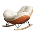 thumbnail image 4 of Sillón mecedor individual con cojín acolchado, sillón reclinable, sillón reclinable para ocio, sillón para dormitorio, jardín, balcón Base Naranja, 4 of 8