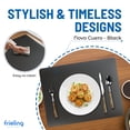 thumbnail image 2 of Frieling EveryDay Rectangular Placemat, Novo Cuero - Black Dining Table Mat, Non-Slip Vinyl & Polyester Surface for Indoor & Outdoor Use, 13" x 17" Modern Table Decor Accessory - Made in Chile, 2 of 8
