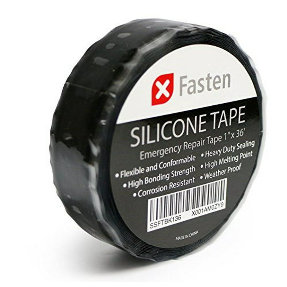 XFasten Silicone Self Fusing Tape 1-Inch x 36-Foot (Black) Silicone ...
