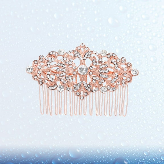 Niceauty Formal Wedding Hair Clip Rose Gold 1Pack