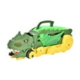 thumbnail image 3 of Camión de transporte de dinosaurios portátil transformable, juguete de dinosaurio para niños Verde profundo, 3 of 9