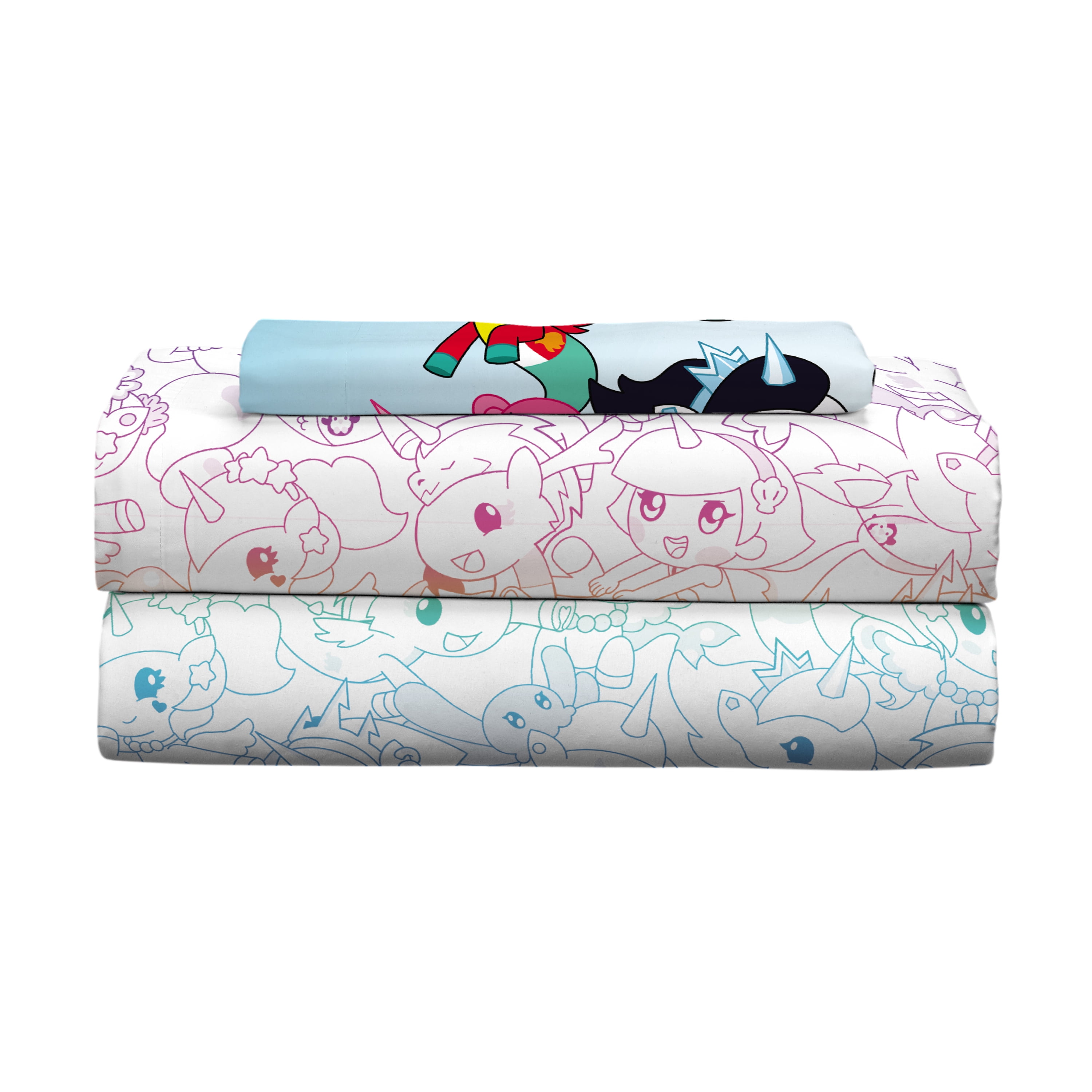 Mermicorno Starfall Kids 3 Piece Rainbow Ombre Sheet Set, Twin