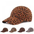 thumbnail image 1 of Leopard Washed Distressed Messy Criss-Cross Ponytail Hat Cheetah Animal Print Baseball Cap, 1 of 7