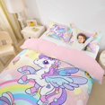 thumbnail image 2 of Erosebridal Cartoon Animal Unicorn Duvet Cover Twin,Rainbow Stars Print Bedding Sets Twin Size,Dreamy Colorful Comforter Cover Twin,Super Cozy Room Decorative Reversible,2pcs（No Comforter）, 2 of 5