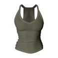thumbnail image 5 of DondPO Womens Tank Tops,Lady V Neck Racer Back Tank Top For Women Padded Ribbed Long Tank Fitted Basic Tops,Halter Tops for Women,Womens Loose Tank Tops Clearance！ Green M Clearance！, 5 of 5
