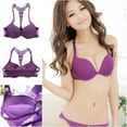 thumbnail image 1 of Wuffmeow Womens Sexy Front Closure Lace Racer Back Push Up Seamless Bra Racerback Bra, 1 of 6