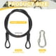 thumbnail image 2 of Cable de Seguridad Uxcell, Cable de Alambre de Seguridad Trenzado de Acero Inoxidable Recubierto con Doble Lazo para Equipaje de Viaje, Cable de Candado para Bicicleta Negro 3 ft x 3/16"(5mm), 2 of 7