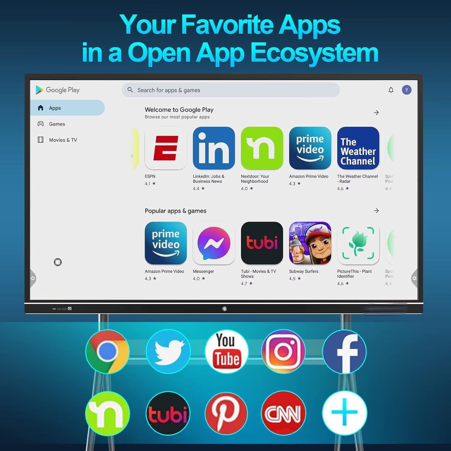 JYXOIHUB Smart TVs, 75 Inch Smart TVs Digital Electronic Whiteboard and Screen Mirroring, 2160P Monitor Built-In Camera Multi-Touch Player for Advertisin