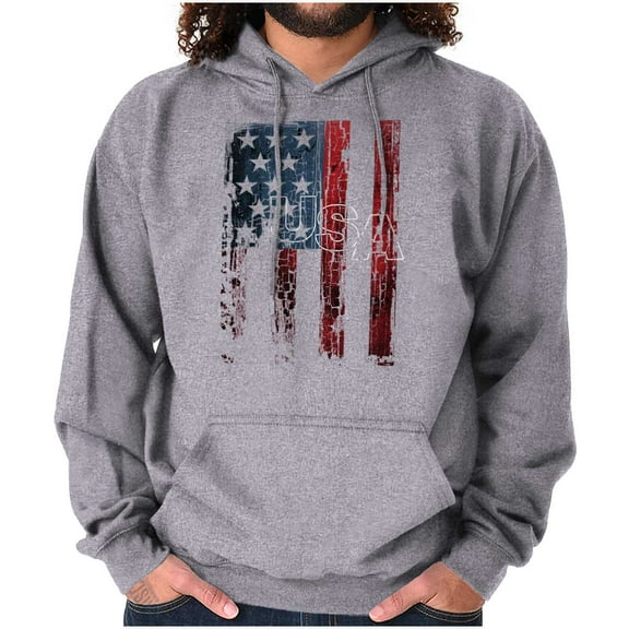 American Flag Vertical Star Antique Hoodie Sweatshirt Women Men Brisco Brands S