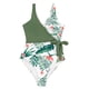 thumbnail image 4 of Traje de baño conservador con estampado de hojas de vendaje de una sola pieza con escote en V profundo para mujer informal a la moda Fridja  nalpqowj53076, 4 of 8