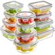 thumbnail image 1 of 12 juegos de recipientes de vidrio para almacenar alimentos con tapas, recipientes de vidrio para preparar comidas, cajas de bento de vidrio herméticas, sin BPA y a prueba de fugas, almacenamiento de, 1 of 7