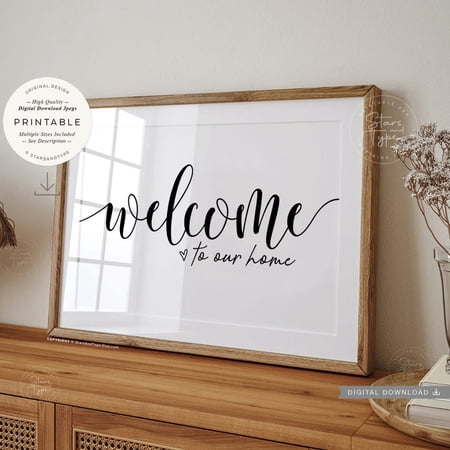 Welcome To Our Home Print Wall Art Family Entranceway Decor Print
