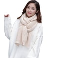thumbnail image 2 of Naierhg Winter Scarf Unisex Scarf Solid Color Knitted Autumn Winter Japanese Korean Style Knitting Scarf for Dating Beige, 2 of 8