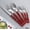 Red, variant on 6Pcs Retro Stainless Steel Flatware Set, Color Riveted Handle Silverware Cutlery, Includes Knife,Fork,Spoon & Spreader, Green Handle