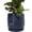 Midnight Blue, variant on D'vine Dev 5 Inch Embossed Leaves Stoneware Planter Pot with Drainage Hole and Saucer, Olive, 27-A-V-0