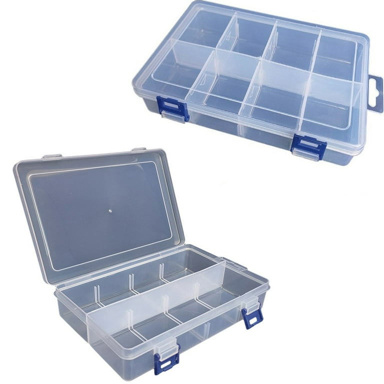 Adjustable 8 Grids Compartment Plastic Storage Box Screw Holder Case  Organizer 