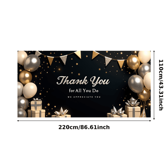 Decorative Design Thank You Banner Thank You Celebration Balloon Decor Star Pattern for Appreciation Ceremony Employee Recognition Gratitude Event