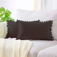 thumbnail image 3 of Funda de relleno rectangular negra con diseño de pompones 50x30 cm, 3 of 4