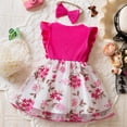 thumbnail image 4 of ITSAME Baby Girls Tutu Dress, Cute Bow Crewneck Flutter Ruffle Summer Fashion Puffy Tulle Princess Dress Hot Pink 12-18M, 4 of 6