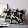 thumbnail image 2 of Pillow Covers 18x18 Set of 2, Black Starfish Coastal Throw Pillow Covers Decorative Couch Cushion Cover, Shell Coral Summer Beach Nautical Ocean Microfiber Soft Pillowcases for Bedroom Living Room, 2 of 9