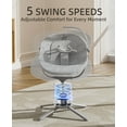 thumbnail image 3 of Zoicay Portable Baby Swing with Remote Control, 5 Speeds & 6 Preset lullabies, 25lb Weight Capacity, Light Gray, 3 of 6