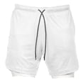 thumbnail image 4 of Pantalones cortos de fitness para hombre, transpirables, de boxeo, con bolsillos. XXL blanco, 4 of 9