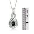 thumbnail image 4 of RYLOS Necklace White Gold 14K Love Knot Necklace Gemstone &  Diamonds Pendant 18" Chain 8X6MM Black Star Sapphire March Birthstone Womens Jewelry Gold Necklace, 4 of 7