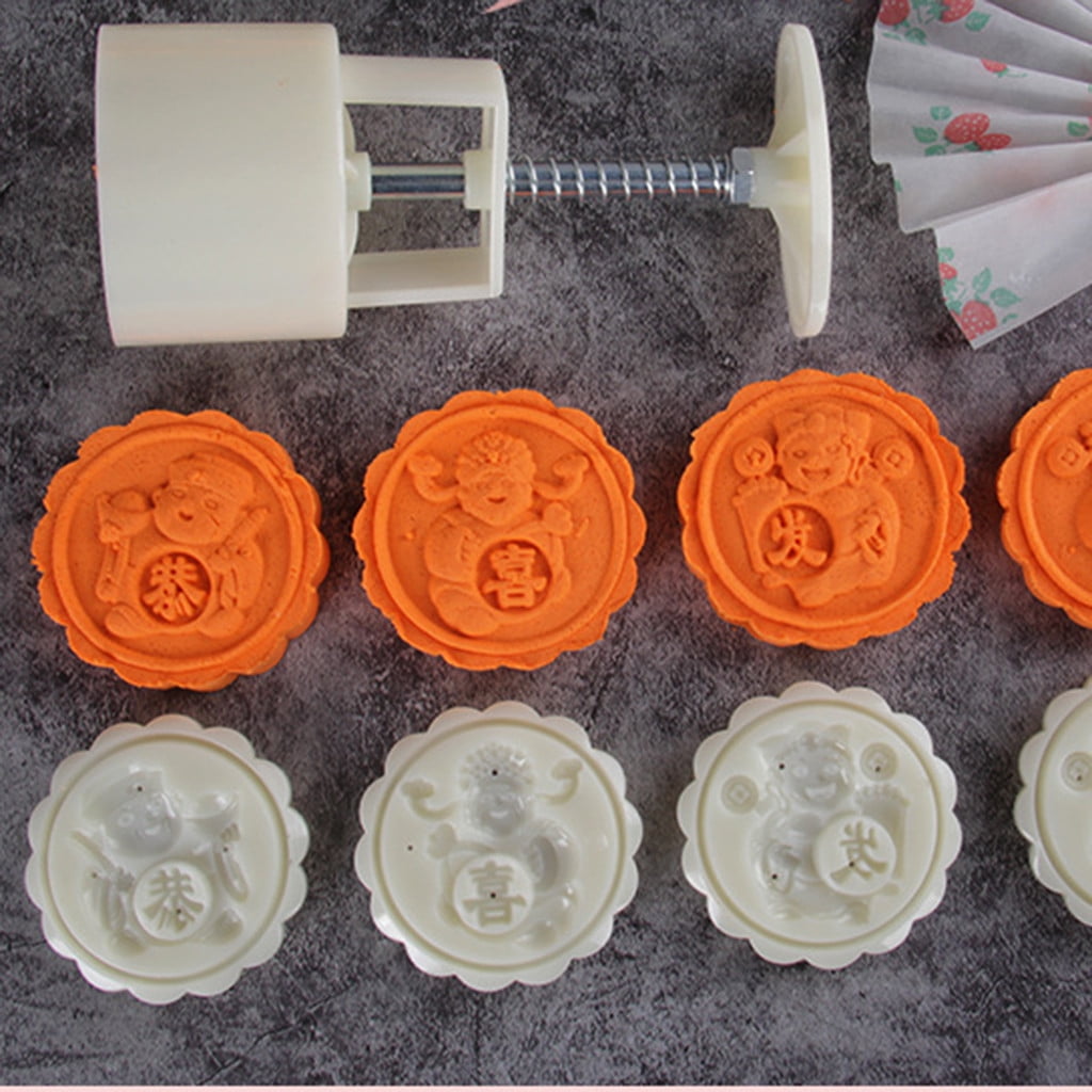 Mooncake Mold Flower Midautumn Festival Hand Press Moon