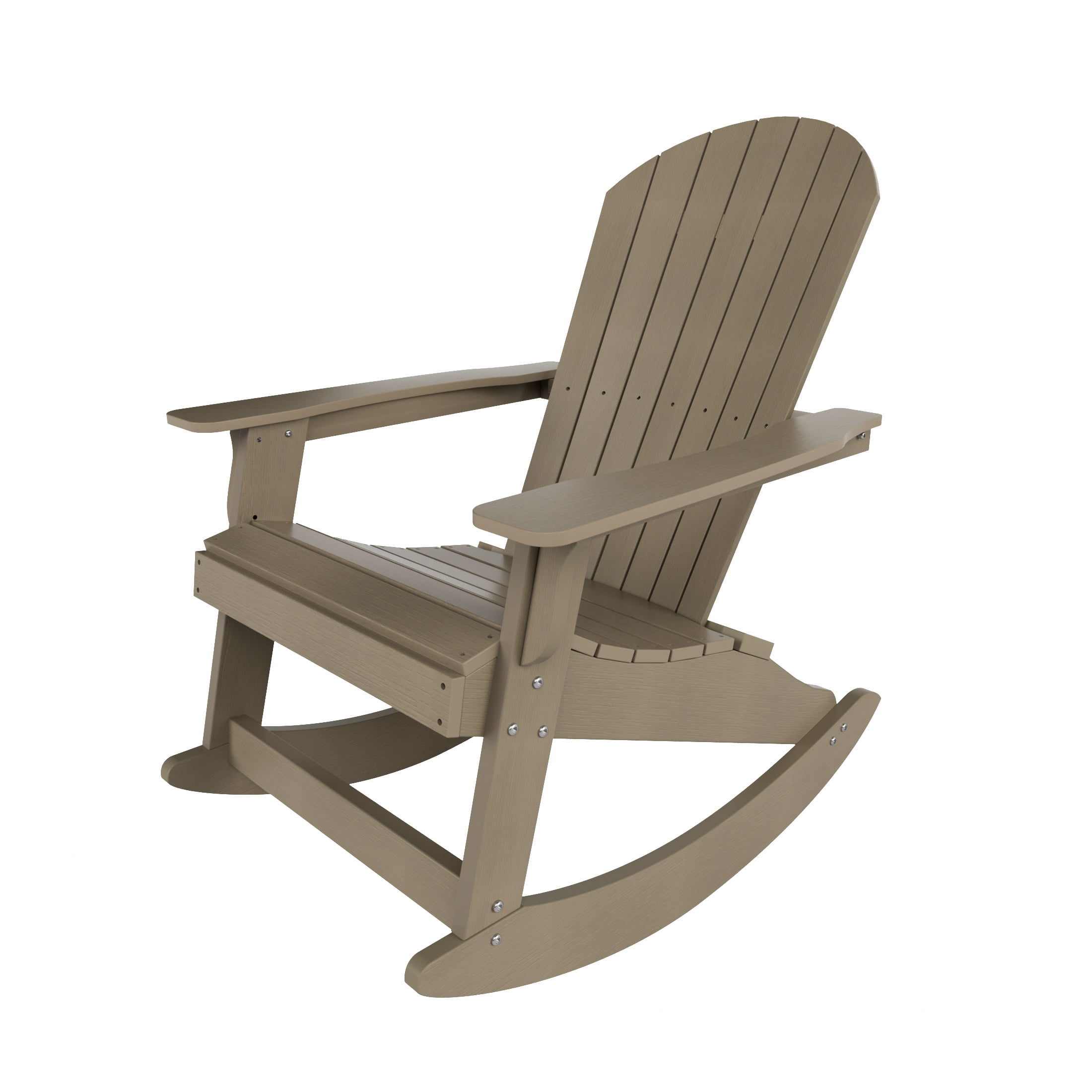 Outdoor Rocking Adirondack Chair, Taupe