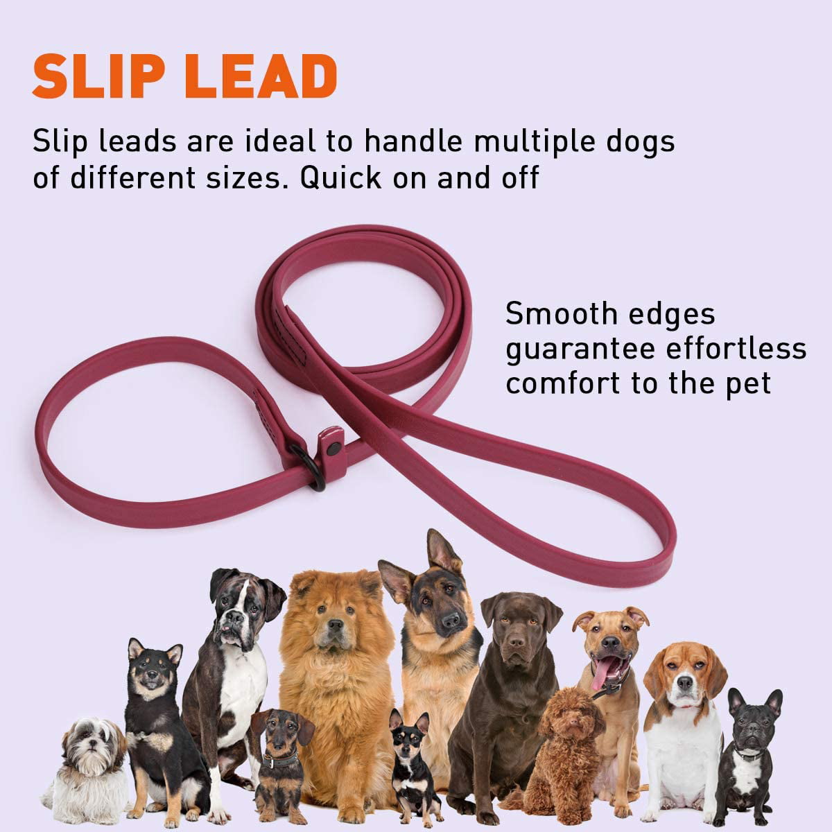 Mycicy Durable Rope Slip Lead Dog Leash 1/2 and 1/4 5ft No Pull Slip-on Training Leash for Large and Medium Small Dogs No Collar Needed Comfortable Padded Handle Leash 