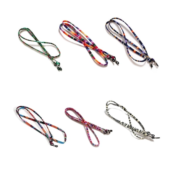 HBMYN 6 Pcs Glasses Strap, Non-Slip Adjustable Eyeglasses Retainer Cord, Comfortable Sunglasses Lanyard for Running, Cycling, Hiking, Style 1