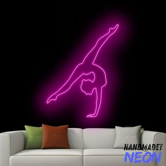 Handmadetneonsign Gymnastics Neon Sign, Fitness Led Sign, Yoga Neon Light, Sport Club Wall Art Light 93582
