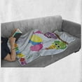 thumbnail image 6 of Birthday Party Soft Flannel Fleece Throw Blanket, Cartoon Style Owls at a Party with Flags Boxes on a Polka Dotted Backdrop, Cozy Plush for Indoor and Outdoor Use, 60" x 80", Baby Blue, by Ambesonne, 6 of 6