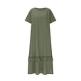 thumbnail image 4 of DailyTrove Women's Multi Color Ruffled Short Sleeve Maxi Dress, Romantic Outerwear for Summer Beach Vacations Seaside Relaxation, 4 of 6