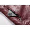thumbnail image 5 of Men's Motorcycle Racing PU Leather Jacket Embroidered Color Block Motorcycle Jacket Contrast Color Coat, 5 of 8