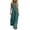 Green, variant on Women's Linen Halter Neck Jumpsuit High Waist Wide Leg Rompers with Front Button Decor Lightweight Casual Summer Sleeveless One Piece Overall Pants with Pockets