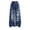 Dark Blue, variant on Xijirk Girls Pants Casual Denim Jeans Loose Wide Leg Trousers With Heavy Distressed Elastic Waist Solid Color For Summer Daily Wear,Dark Blue,7-8 Years