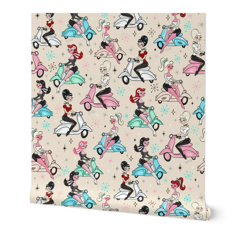 Modern Rockabilly Fabric, Wallpaper and Home Decor