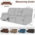 thumbnail image 2 of SHANNA Faux Leather Recliner Chair Covers, 4-Piece Stretch Reclining Sofa Slipcovers with Pocket, Washable Furniture Protector (Tan, 3 Seater), 2 of 9