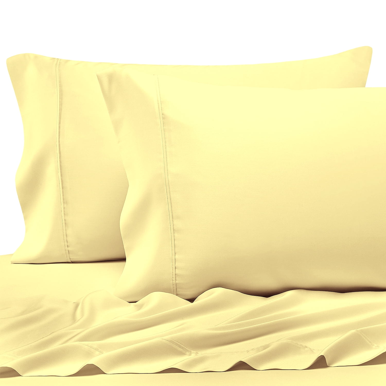 400 Thread Count Cotton Standard Pillowcases Mellow Yellow 100 Long