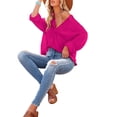 thumbnail image 3 of hirigin Women Shirt Long Sleeve Turn-down Collar Button-down Solid Tops for Casual Daily, 3 of 6