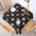 thumbnail image 2 of Pioneer Flower Floral Print Pattern Square Tablecloth, Waterproof Wipeable Spillproof Washable Table Cover for Home Kitchen Party Decor, 52"x52", 2 of 6