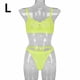 thumbnail image 1 of Encaje sexy conjunto de ropa interior sujetador ropa interior regalo para mujer, verde fluorescente, L 2 piezas seitruly XX000054-45, 1 of 7