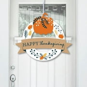 Big Dot of Happiness Happy Thanksgiving - Outdoor Fall Harvest Party Decor - Front Door Wreath