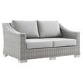 thumbnail image 2 of Modway Conway Modern Wicker / Rattan Patio Loveseat in Light Gray, 2 of 8