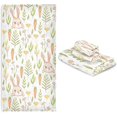 thumbnail image 3 of Dreamtimes Soft 1 Bath Towel+1 Hand Towel+1 Washcloth, Easter Bunny Carrots Flowers 3 Towels Set Decor for Home, Bathroom, Hotel, Gym, Spa and Beach, 3 of 6