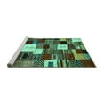 thumbnail image 2 of Ahgly Company Machine Washable Indoor Rectangle Abstract Turquoise Blue Contemporary Area Rugs, 3' x 5', 2 of 4